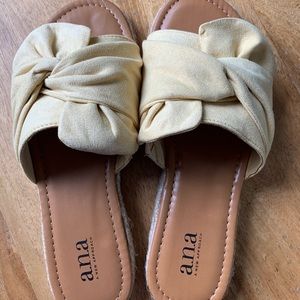 NWOT. A.N.A yellow espadrille sandals